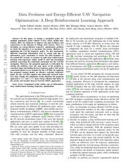 Data Freshness and Energy-Efficient UAV Navigation Optimization: A Deep
  Reinforcement Learning Approach