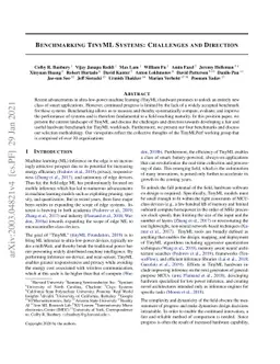 Benchmarking TinyML Systems: Challenges and Direction