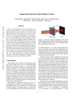 Image Restoration for Under-Display Camera