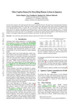 Video Caption Dataset for Describing Human Actions in Japanese