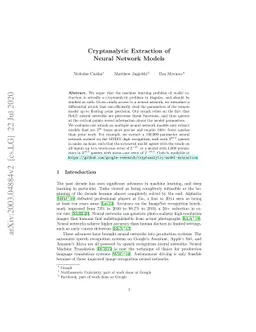 Cryptanalytic Extraction of Neural Network Models