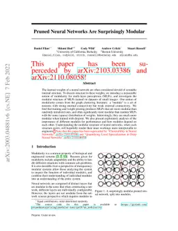 Pruned Neural Networks are Surprisingly Modular