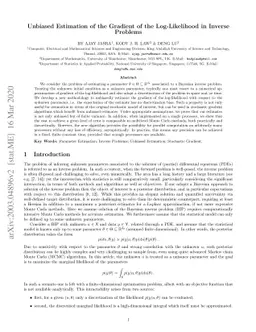 Unbiased Estimation of the Gradient of the Log-Likelihood in Inverse
  Problems