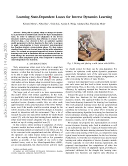 Learning State-Dependent Losses for Inverse Dynamics Learning