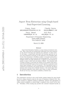 Aspect Term Extraction using Graph-based Semi-Supervised Learning