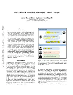 Mask & Focus: Conversation Modelling by Learning Concepts