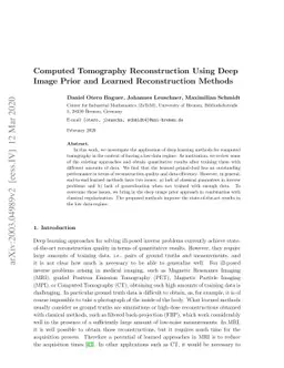 Computed Tomography Reconstruction Using Deep Image Prior and Learned
  Reconstruction Methods