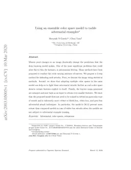 Using an ensemble color space model to tackle adversarial examples