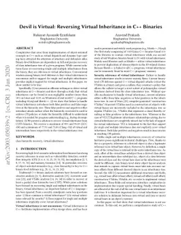 Devil is Virtual: Reversing Virtual Inheritance in C++ Binaries