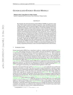 Generalized Energy Based Models