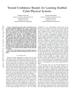 Trusted Confidence Bounds for Learning Enabled Cyber-Physical Systems