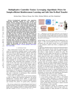 Multiplicative Controller Fusion: Leveraging Algorithmic Priors for
  Sample-efficient Reinforcement Learning and Safe Sim-To-Real Transfer