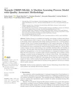 Towards CRISP-ML(Q): A Machine Learning Process Model with Quality
  Assurance Methodology