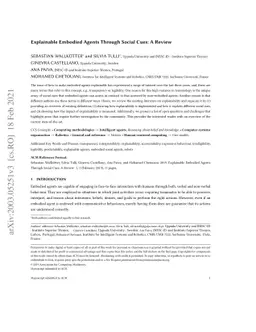 Explainable Agents Through Social Cues: A Review