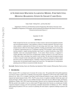 A Supervised Machine Learning Model For Imputing Missing Boarding Stops
  In Smart Card Data