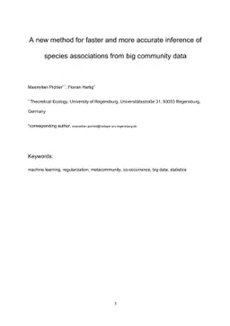 A new method for faster and more accurate inference of species
  associations from big community data