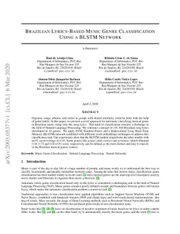 Brazilian Lyrics-Based Music Genre Classification Using a BLSTM Network