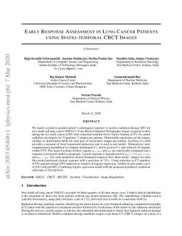 Early Response Assessment in Lung Cancer Patients using Spatio-temporal
  CBCT Images