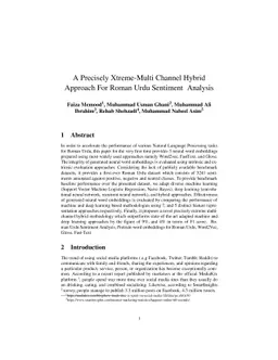 A Precisely Xtreme-Multi Channel Hybrid Approach For Roman Urdu
  Sentiment Analysis