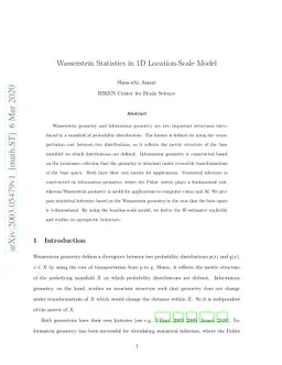 Wasserstein statistics in 1D location-scale model