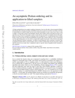 An asymptotic Peskun ordering and its application to lifted samplers