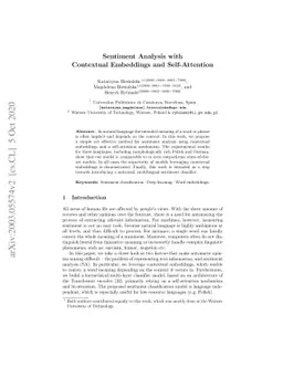 Sentiment Analysis with Contextual Embeddings and Self-Attention