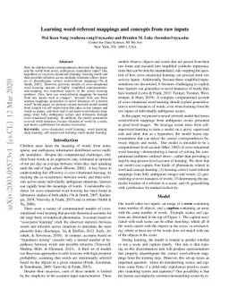 Learning word-referent mappings and concepts from raw inputs