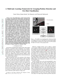 A Multi-task Learning Framework for Grasping-Position Detection and
  Few-Shot Classification