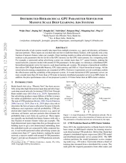Distributed Hierarchical GPU Parameter Server for Massive Scale Deep
  Learning Ads Systems