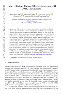 Highly Efficient Salient Object Detection with 100K Parameters