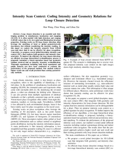 Intensity Scan Context: Coding Intensity and Geometry Relations for Loop
  Closure Detection