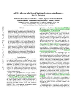 ARAE: Adversarially Robust Training of Autoencoders Improves Novelty
  Detection