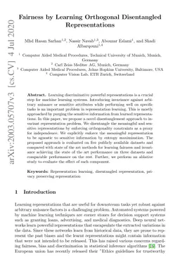 Fairness by Learning Orthogonal Disentangled Representations
