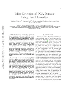 Inline Detection of DGA Domains Using Side Information