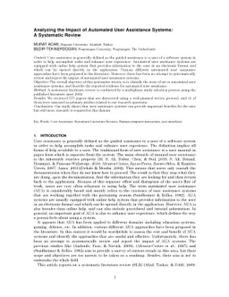 Analyzing the Impact of Automated User Assistance Systems: A Systematic
  Review