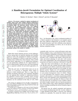 A Hamilton-Jacobi Formulation for Optimal Coordination of Heterogeneous
  Multiple Vehicle Systems