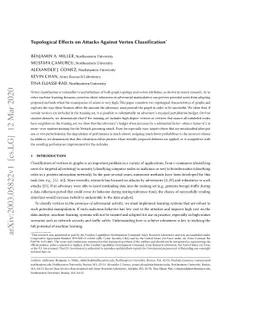 Topological Effects on Attacks Against Vertex Classification