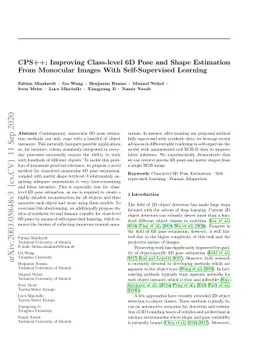 CPS++: Improving Class-level 6D Pose and Shape Estimation From Monocular
  Images With Self-Supervised Learning