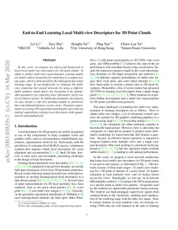 End-to-End Learning Local Multi-view Descriptors for 3D Point Clouds