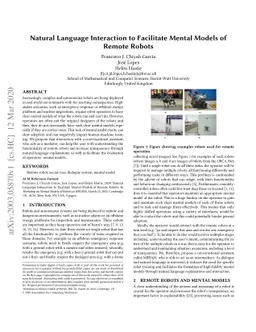 Natural Language Interaction to Facilitate Mental Models of Remote
  Robots
