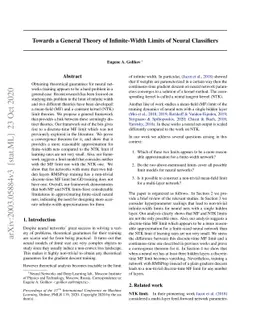 Towards a General Theory of Infinite-Width Limits of Neural Classifiers