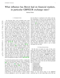 Investigating the influence Brexit had on Financial Markets, in
  particular the GBP/EUR exchange rate