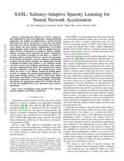 SASL: Saliency-Adaptive Sparsity Learning for Neural Network
  Acceleration