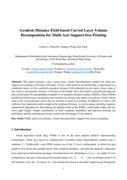 Geodesic Distance Field-based Curved Layer Volume Decomposition for
  Multi-Axis Support-free Printing