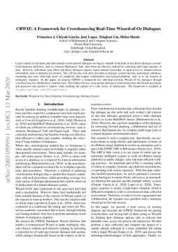 CRWIZ: A Framework for Crowdsourcing Real-Time Wizard-of-Oz Dialogues