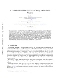 A General Framework for Learning Mean-Field Games