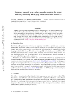 Random smooth gray value transformations for cross modality learning
  with gray value invariant networks