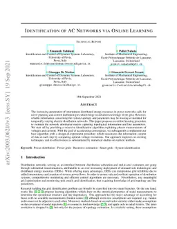 Identification of AC Networks via Online Learning