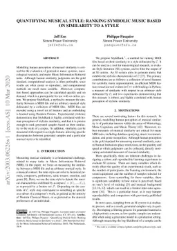 Quantifying Musical Style: Ranking Symbolic Music based on Similarity to
  a Style