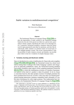 Stable variation in multidimensional competition
